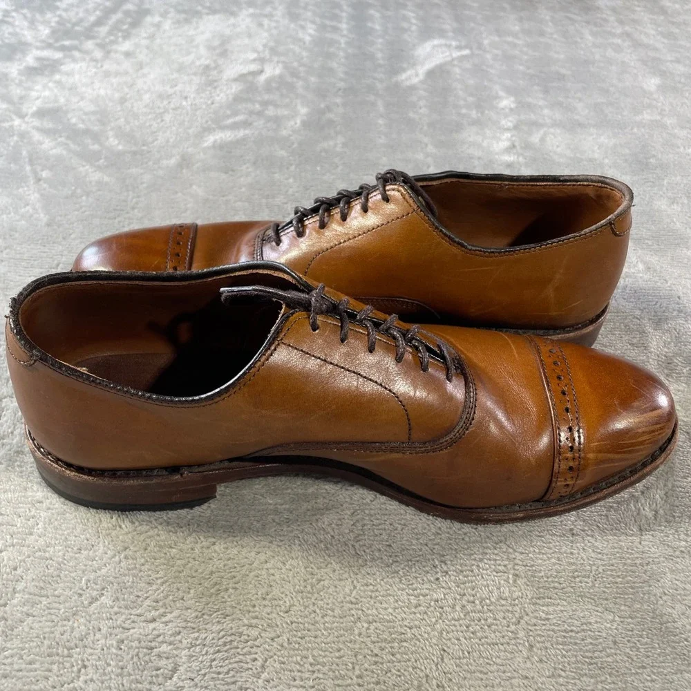 Allen‎ Edmonds Fifth Avenue Oxford Dress Shoes Mens 8.5  Brown Leather Cap Toe